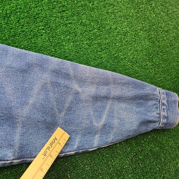 Faded Glory Denim Jacket Womens Large Blue Button Up Vintage Western Cowboy - Picture 11 of 12